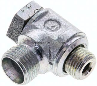 Winkel-Schwenkverschraubung G 1/8"-8 LL (M12x1), ohne Mutter & Schneidring, Stahl verzinkt