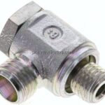 Winkel-Schwenkverschraubung M 12x1,5-8 L (M14x1,5), ohne Mutter & Schneidring, Stahl verzinkt