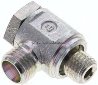 Winkel-Schwenkverschraubung M 12x1,5-8 L (M14x1,5), ohne Mutter & Schneidring, Stahl verzinkt