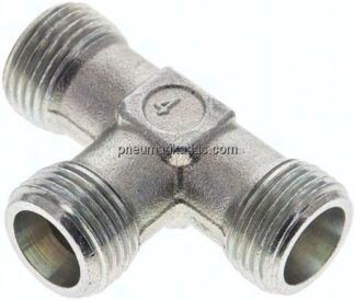 T-Schneidringverschraubung 10 S (M18x1,5), ohne Mutter & Schneidring, Stahl verzinkt