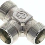T-Schneidringverschraubung 12 LL (M16x1), ohne Mutter & Schneidring, Stahl verzinkt