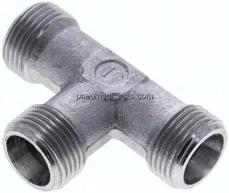 T-Schneidringverschraubung 12 S (M20x1,5), ohne Mutter & Schneidring, Stahl verzinkt