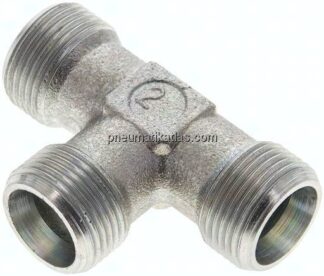 T-Schneidringverschraubung 14 S (M22x1,5), ohne Mutter & Schneidring, Stahl verzinkt