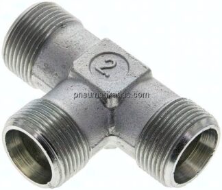 T-Schneidringverschraubung 16 S (M24x1,5), ohne Mutter & Schneidring, Stahl verzinkt