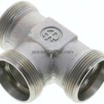 T-Schneidringverschraubung 35 L (M45x2), ohne Mutter & Schneidring, Stahl verzinkt