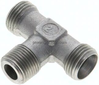 T-Schneidringverschraubung R 3/8"-12 L (M18x1,5), ohne Mutter & Schneidring, Stahl verzinkt