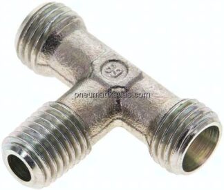T-Schneidringverschraubung M 12x1,5 (konisch)-8 L (M14x1,5), ohne Mutter & Schneidring, Stahl verzin