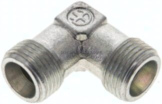 Winkel-Schneidringverschraubung 10 S (M18x1,5), ohne Mutter & Schneidring, Stahl verzinkt