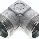 Winkel-Schneidringverschraubung 28 L (M36x2), ohne Mutter & Schneidring, Stahl verzinkt