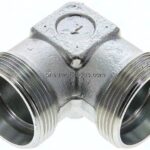 Winkel-Schneidringverschraubung 35 L (M45x2), ohne Mutter & Schneidring, Stahl verzinkt