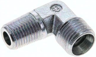 Winkel-Schneidringverschraub. R 1/4"-10 L (M16x1,5), ohne Mutter & Schneidring, Stahl verzinkt