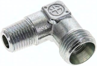 Winkel-Schneidringverschraub. R 1/4"-12 L (M18x1,5), ohne Mutter & Schneidring, Stahl verzinkt