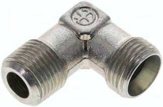 Winkel-Schneidringverschraub. NPT 3/8"-12 L (M18x1,5), ohne Mutter & Schneidring, Stahl verzinkt