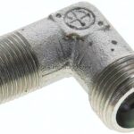 Winkel-Schneidringverschraub. R 3/8"-12 S (M20x1,5), ohne Mutter & Schneidring, Stahl verzinkt