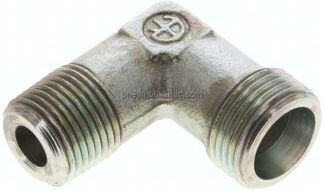 Winkel-Schneidringverschraub. NPT 3/8"-12 S (M20x1,5), ohne Mutter & Schneidring, Stahl verzinkt