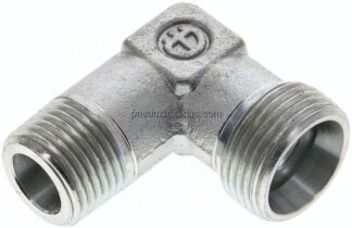 Winkel-Schneidringverschraub. M 18x1,5 (konisch)-15 L (M22x1,5), ohne Mutter & Schneidring, Stahl ve