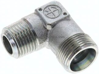 Winkel-Schneidringverschraub. R 1/2"-16 S (M24x1,5), ohne Mutter & Schneidring, Stahl verzinkt