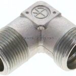 Winkel-Schneidringverschraub. NPT 3/4"-22 L (M30x2), ohne Mutter & Schneidring, Stahl verzinkt