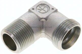 Winkel-Schneidringverschraub. NPT 3/4"-22 L (M30x2), ohne Mutter & Schneidring, Stahl verzinkt