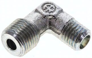 Winkel-Schneidringverschraub. NPT 1/8"-4 LL (M8x1), ohne Mutter & Schneidring, Stahl verzinkt