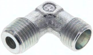 Winkel-Schneidringverschraub. M 10x1 (konisch)-6 LL (M10x1), ohne Mutter & Schneidring, Stahl verzin