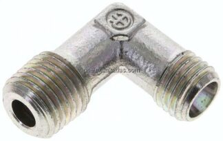 Winkel-Schneidringverschraub. NPT 1/4"-6 L (M12x1,5), ohne Mutter & Schneidring, Stahl verzinkt
