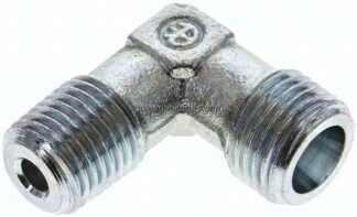 Winkel-Schneidringverschraub. M 14x1,5 (konisch)-8 S (M16x1,5), ohne Mutter & Schneidring, Stahl ver