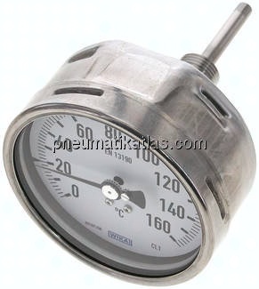 Bimetallthermometer, waagerecht D100/0 bis +160°C/63mm
