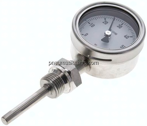 Bimetallthermometer, senkrecht D63/0 bis +60°C/63mm