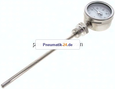 Bimetallthermometer, senkrecht D63/0 bis +120°C/200mm
