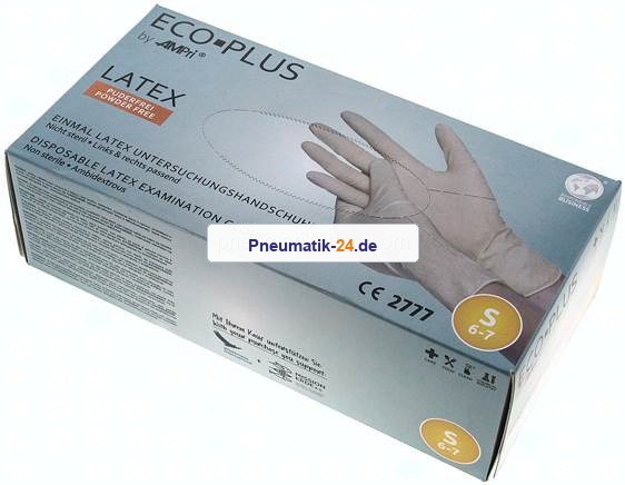 Latex-Einmalhandschuhe, puderfrei, natur, S, 100er Box