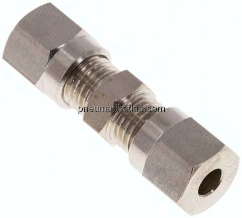 Gerade Schneidringverschraubung 4 LL (M8x1), Messing vernickelt