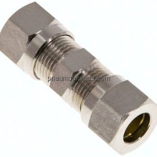 Gerade Schneidringverschraubung 8 LL (M12x1), Messing vernickelt