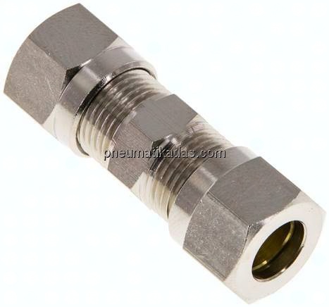 Gerade Schneidringverschraubung 8 LL (M12x1), Messing vernickelt
