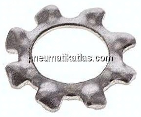 Zahnscheibe DIN 6797A, außengezahnt, 5,3mm (M 5), Edelstahl A2