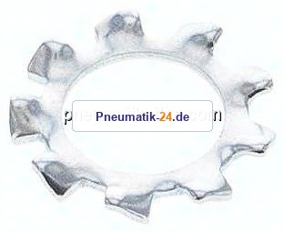 Zahnscheibe DIN 6797A, außengezahnt, 10,5mm (M 10), Stahl verzinkt