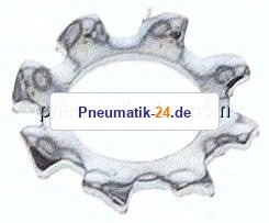 Zahnscheibe DIN 6797A, außengezahnt, 4,3mm (M 4), Stahl verzinkt