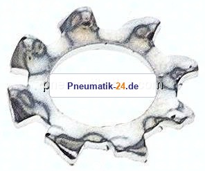 Zahnscheibe DIN 6797A, außengezahnt, 5,3mm (M 5), Stahl verzinkt