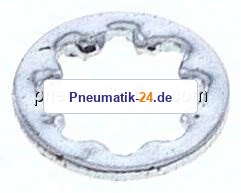 Zahnscheibe DIN 6797J, innengezahnt, 4,3mm (M 4), Stahl verzinkt