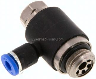 Winkel-Drosselrückschlagventil G 1/4"-4mm,abluftregelnd