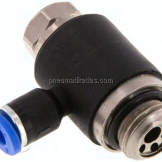 Winkel-Drosselrückschlagventil G 1/4"-4mm,abluftregelnd