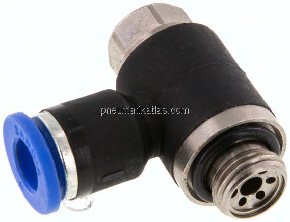 Winkel-Drosselrückschlagventil G 1/8"-6mm,abluftregelnd