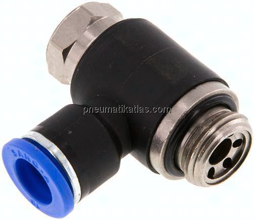 Winkel-Drosselrückschlagventil G 3/8"-10mm,abluftregelnd