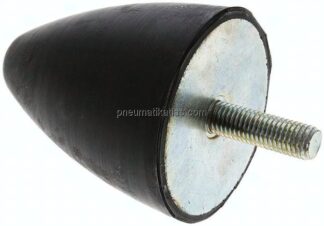 Gummi-Metall-Puffer, parabolisch (Typ KP), 75x89mm, M 12(AG), Stahl verzinkt