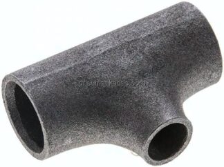 T-Stück 33,7x2,6mm - 21,3x2,0mm, P235GH-TC1 Stahl schwarz, nahtlos