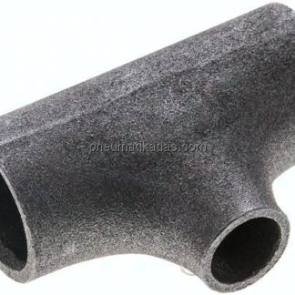 T-Stück 33,7x2,6mm - 21,3x2,0mm, P235GH-TC1 Stahl schwarz, nahtlos