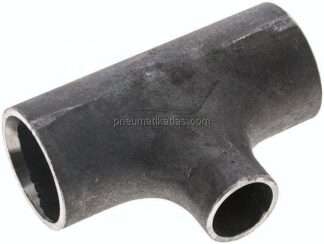 T-Stück 42,4x2,6mm - 26,9x2,3mm, P235GH-TC1 Stahl schwarz, nahtlos