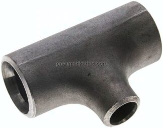 T-Stück 42,4x3,6mm - 26,9x3,2mm, P235GH-TC1 Stahl schwarz, nahtlos