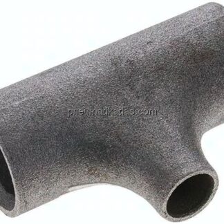T-Stück 48,3x2,6mm - 26,9x2,3mm, P235GH-TC1 Stahl schwarz, nahtlos