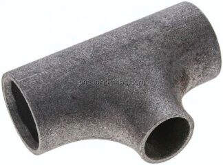 T-Stück 48,3x2,6mm - 33,7x2,6mm, P235GH-TC1 Stahl schwarz, nahtlos